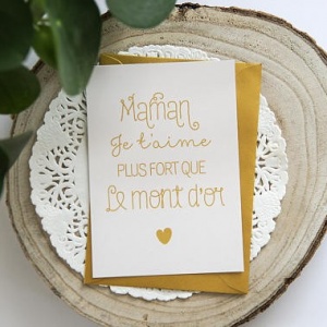 Carte postale "Maman je t'aime plus fort que le mont d'or"