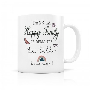 Mug en porcelaine "Happy Family la fille"