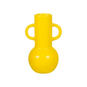 Grand vase amphore jaune soleil
