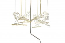 Bougeoir carrousel XL oiseaux - Doré