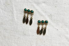 Boucles d’oreilles Navajo dorées et pierres naturelles