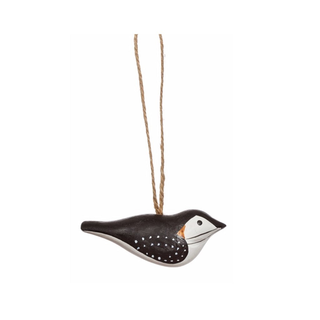 Oiseaux décoratifs oiseaux en bois noirs décoration en bois  printemps 13,5 cm 6pcs-14794