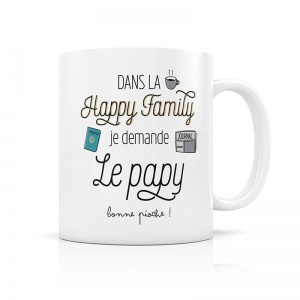 Mug en porcelaine "Happy family papy"