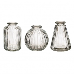 Set de 3 vases transparent vintage