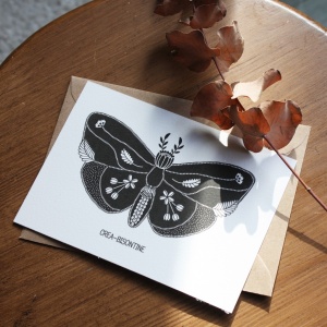 Carte postale "papillon fleuri"