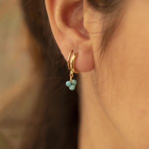 Boucles d’oreilles Aria dorées et pampilles pierres fines
