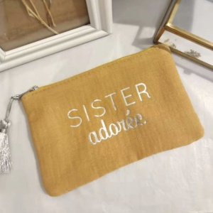 Pochette "Sister adorée" - Gaze de coton