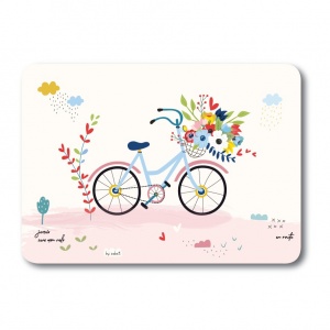 Carte postale "à bicyclette" bords arrondis