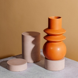 Vase Totem Angles couleur Terracotta