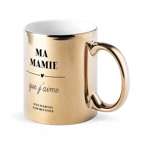 Mug métallisé doré "Ma mamie que j'aime"