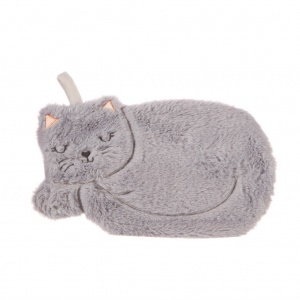 Bouillotte chat gris