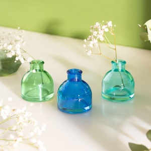 Trio de mini-vases en verre / Tons froids