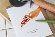 Carte double A6 - Love You Pizza