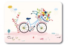 Carte postale "à bicyclette" bords arrondis