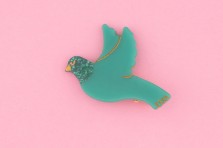 Barrette Oiseau Vert