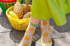 Chaussettes transparentes Ananas