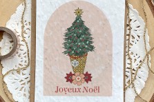 Carte à planter "Joyeux Noël cornet de sapin"