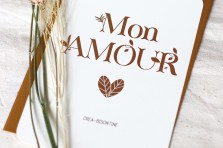 Carte postale "Mon amour" cuivrée