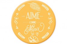 Magnet rond "Aime comme Merci"