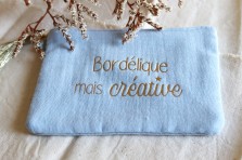 Pochette "Bordélique mais créative" - Gaze de coton