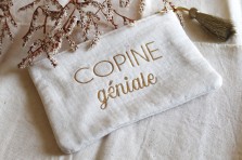 Pochette "Copine géniale" - Gaze de coton