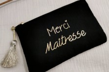 Pochette "Merci Maîtresse" - Gaze de coton