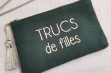 Pochette "Trucs de filles" - gaze de coton