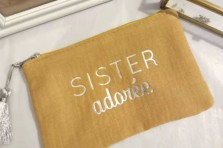 Pochette "Sister adorée" - Gaze de coton
