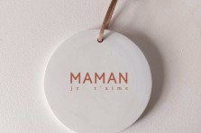 Médaillon céramique "Maman je t'aime"