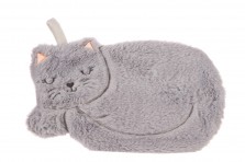 Bouillotte chat gris