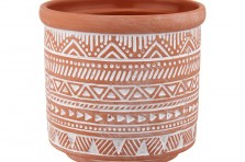 Cache-pot Terracotta motifs géométrique