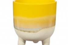 Grand cache-pot Mojave grès vernis Jaune