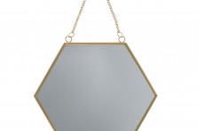 Miroir doré hexagonal