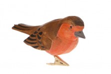 Pince oiseau en bois Rouge-Gorge