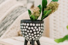 Planteur à  pois sur pattes - noir