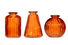 Set de 3 vases oranges vintage