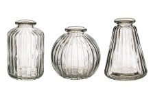 Set de 3 vases transparent vintage