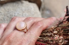 Bague Akilah dorée Quartz rose