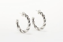 Boucles d'oreilles Torsade ' Acier