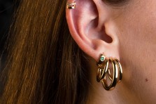 Boucles d'oreilles Trilogy dorées
