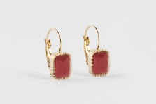 Boucles d'oreilles V&eacute;ra dor&eacute;es et pierres naturelles color&eacute;es