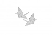 Puces Lazo origami argentées